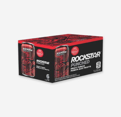Energy drink rockstar punched