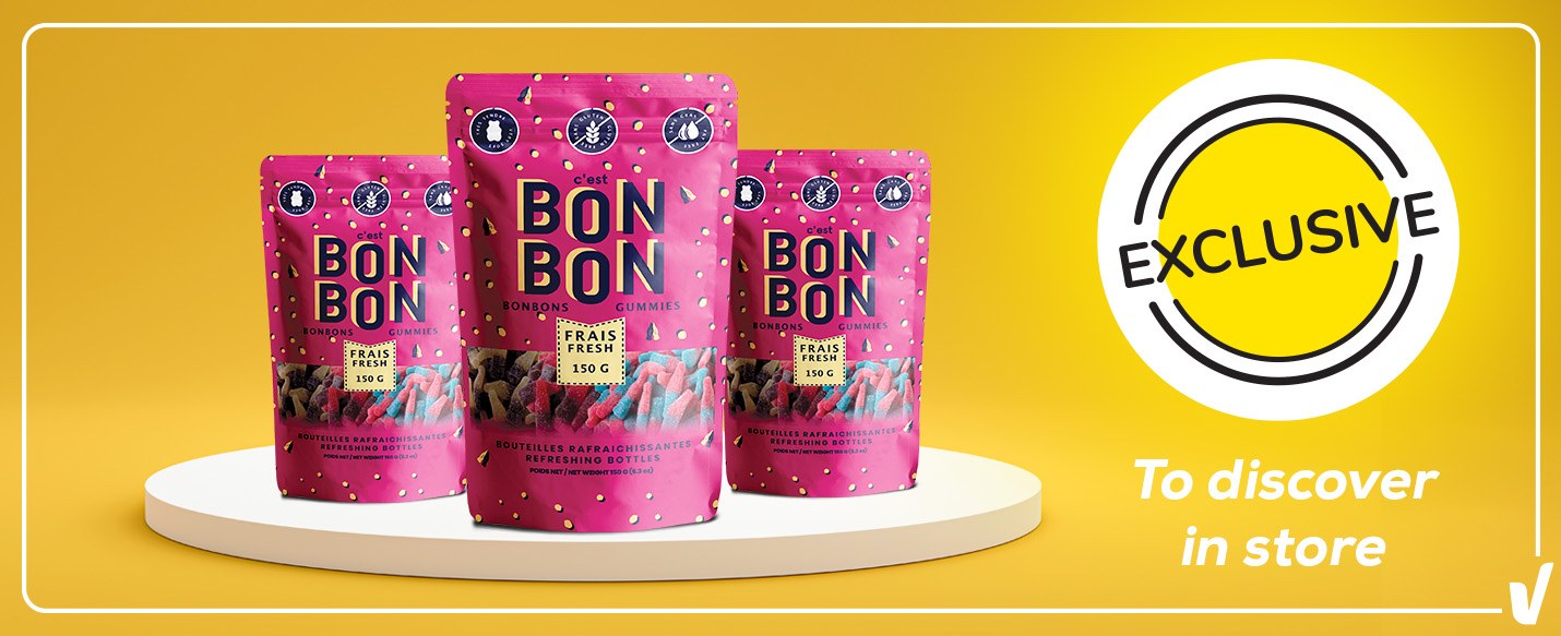 Discover the exclusive taste sensation of bon bon candies in store now — your chance to indulge in fruity flavors with our vibrant pink packaging that pops!.