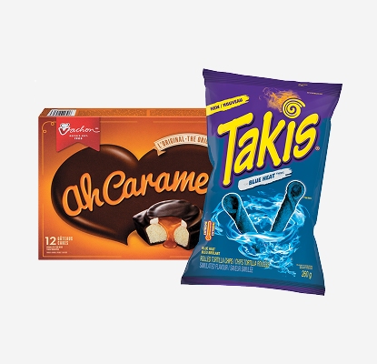 Cakes or rolled tortilla chips