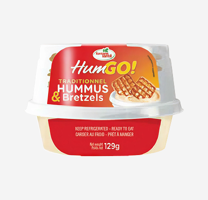 snack hummus pretzels